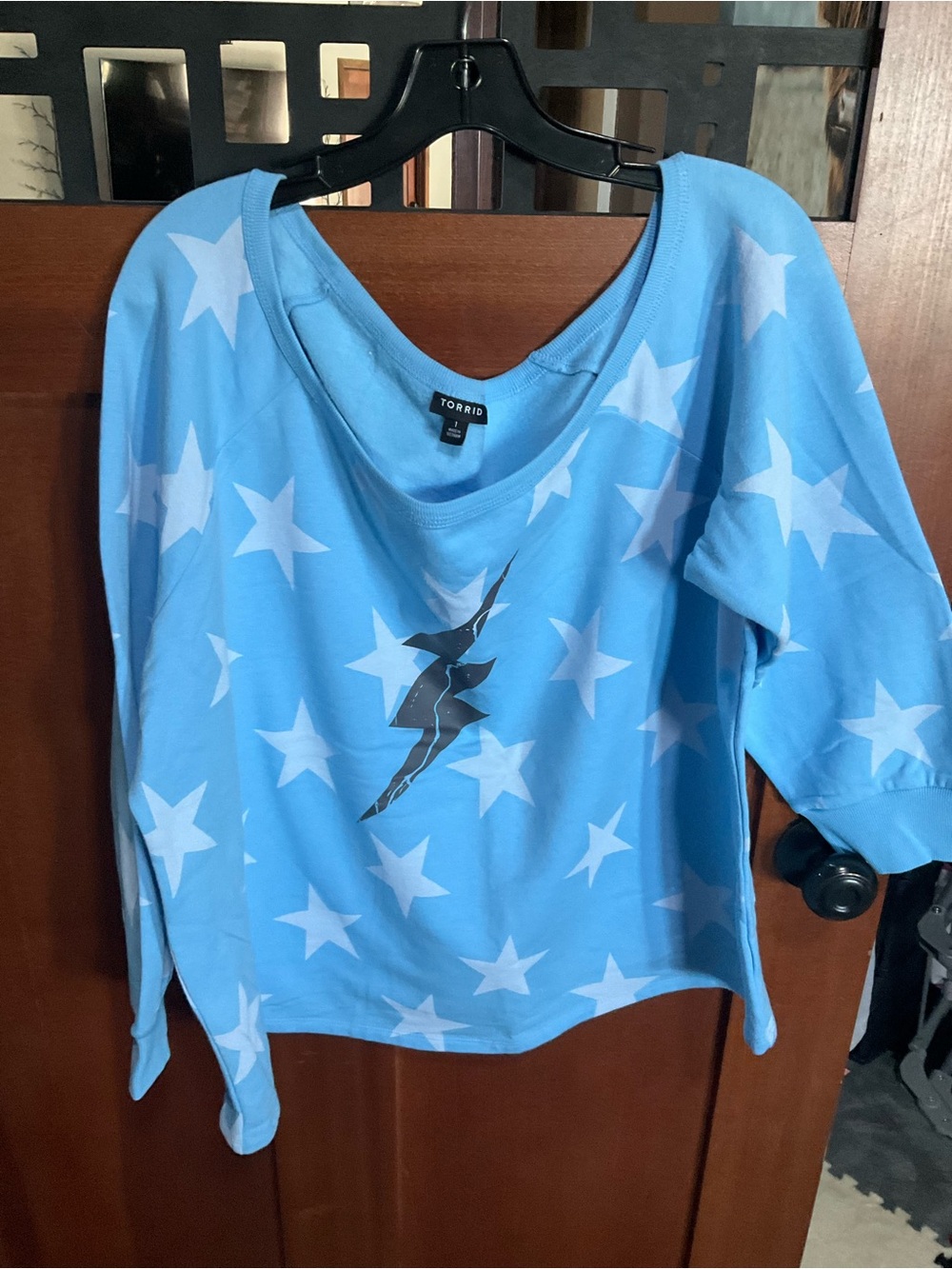 Torrid Blue Star-Print Off the Shouler Top